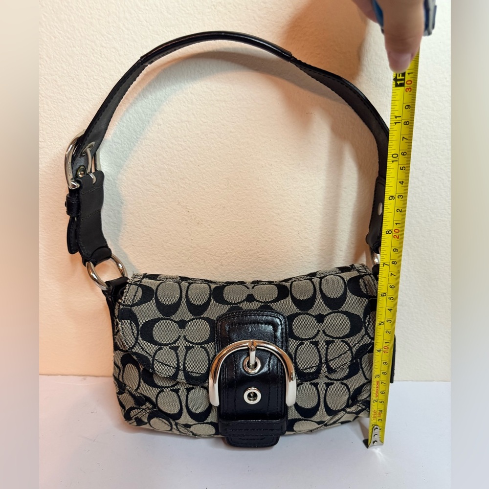 Coach Y2K Signature Monogram Black/Grey Small Shoulder Bag - Picture 2 of 13